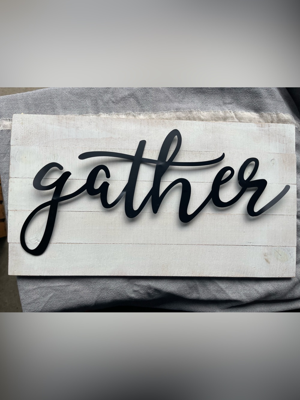 Hobby Lobby Black Script "gather" Wall Word Art